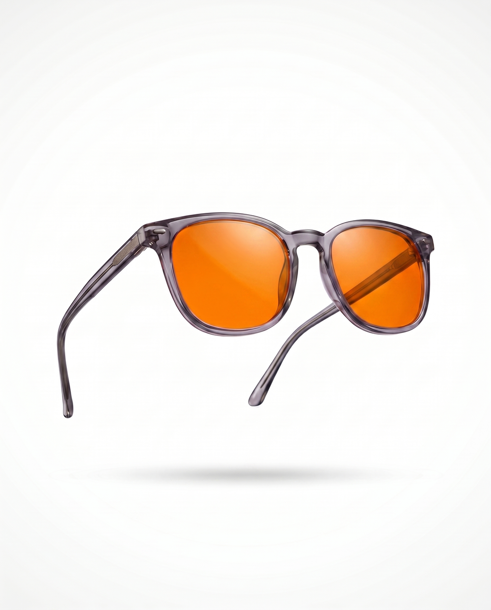 Wavelength Evening Lens orange blue light glasses, folded side view