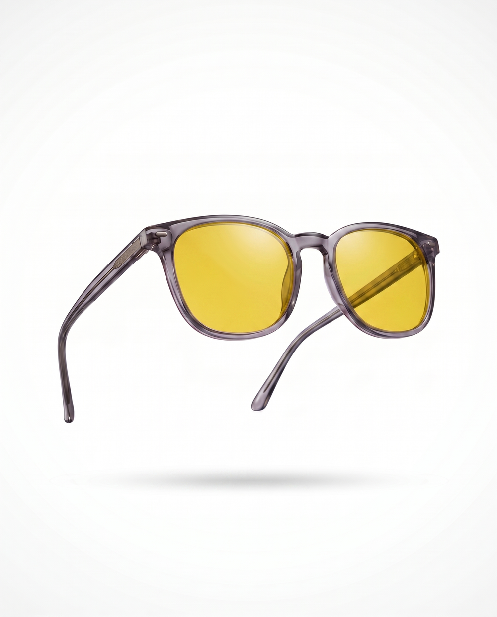 Wavelength Day Lens yellow blue light glasses, folded side view