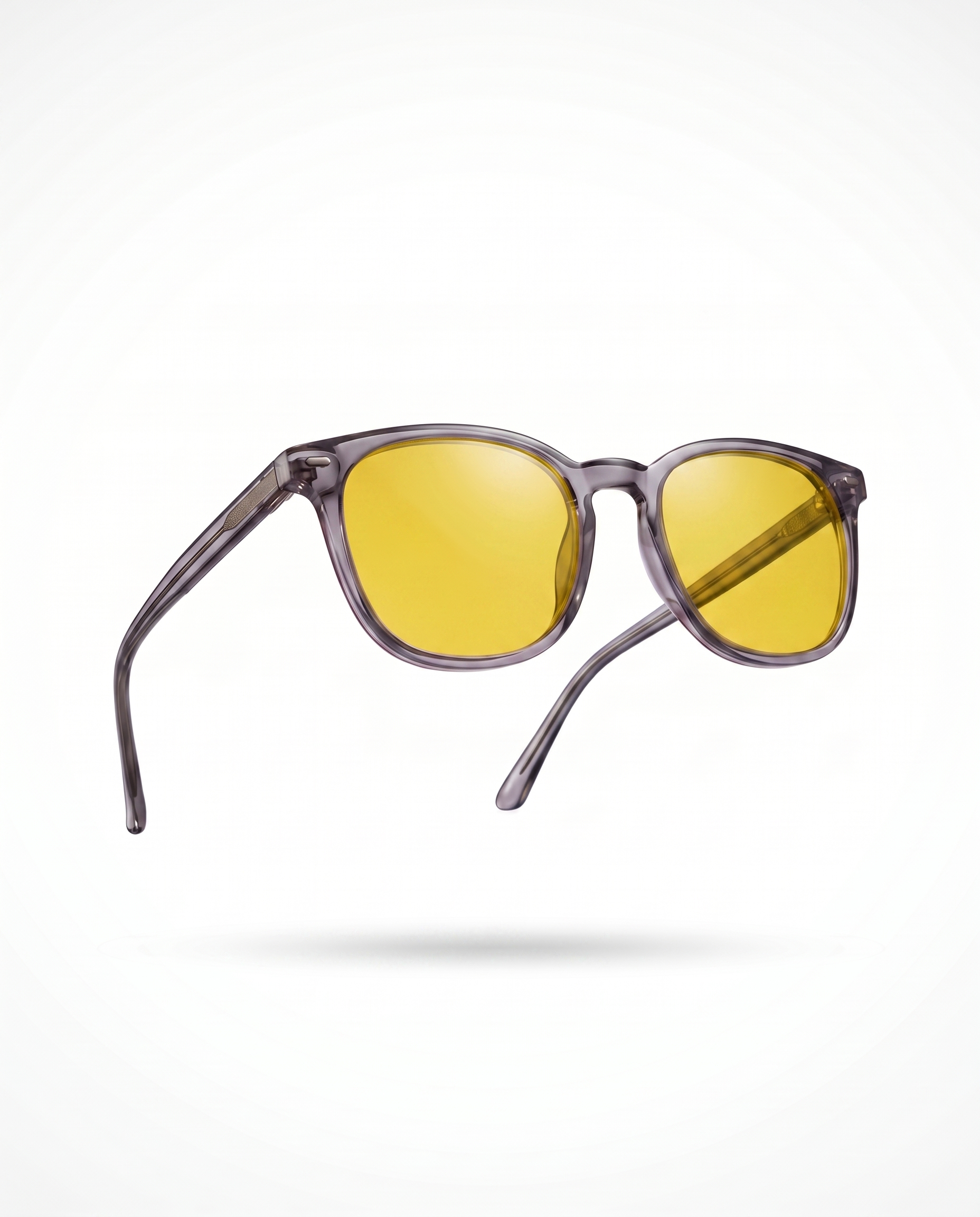 Wavelength Day Lens yellow blue light glasses, folded side view