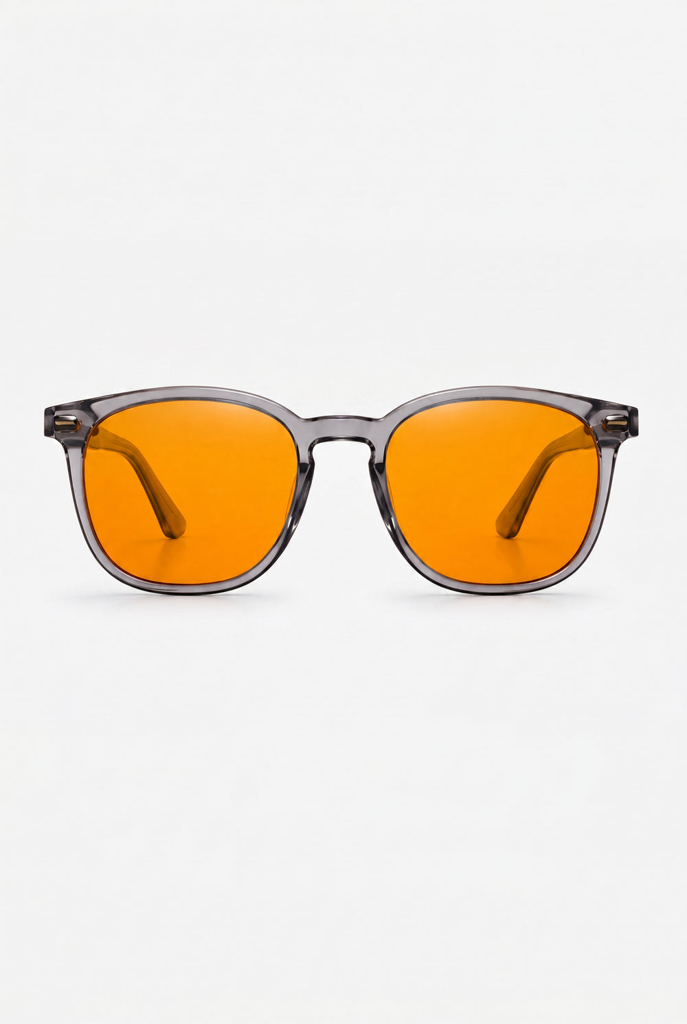 Wavelength Evening Lens — orange-tint blue light glasses, front view on white