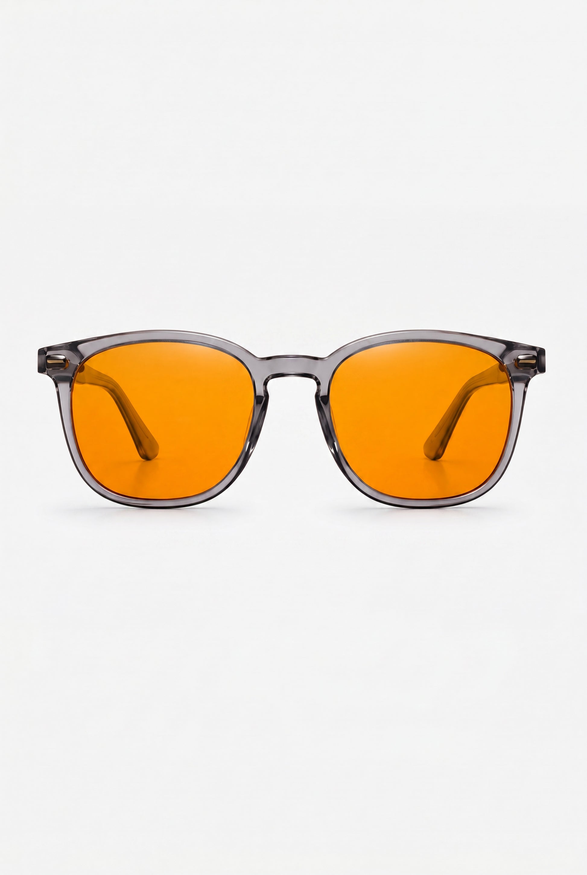 Wavelength Evening Lens — orange-tint blue light glasses, front view on white
