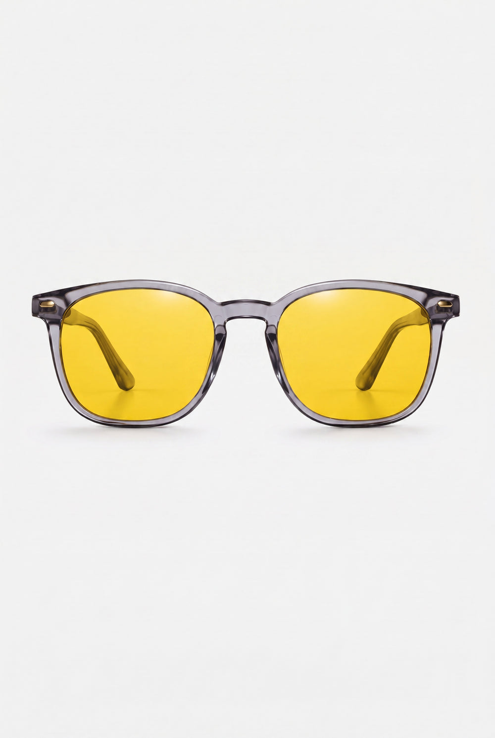 Wavelength Day Lens — yellow-tint blue light glasses, front view on white
